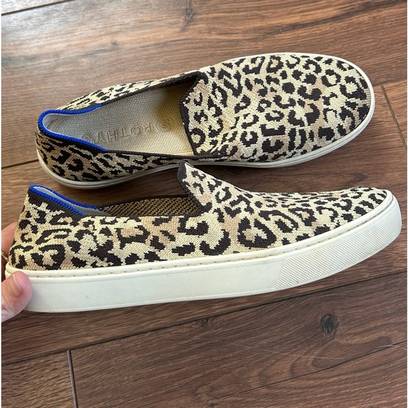 Rothy’s Limited Edition Camo Cat Leopard Slip On Knit Flat Sneakers Size 9 - Picture 4 of 4